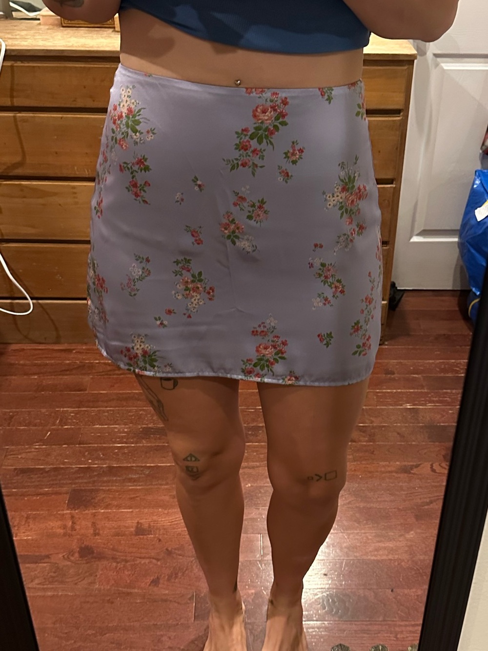 Silk Reformation Lavender Floral Mini Skirt